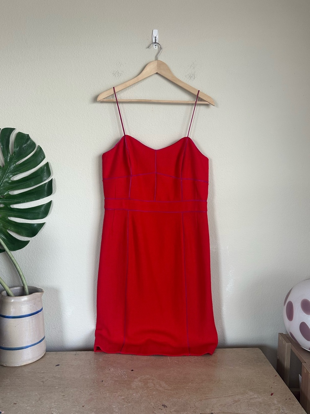 NWT Banana Republic Red Corset Style Wool Blend Dress